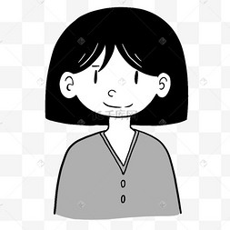 小眼睛微笑女孩无色人物头像