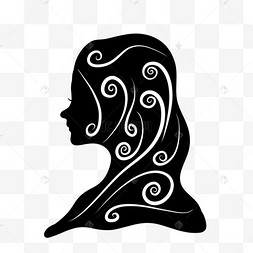 抽象伊斯兰穆斯林女性黑色剪影
