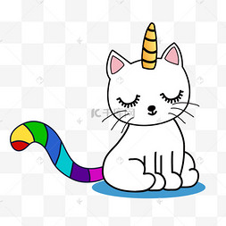 卡通独角兽猫咪