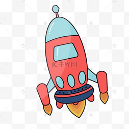 卡通宇宙火箭太空飞船