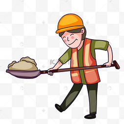 开心工作的建筑工人剪贴画