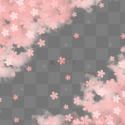 可爱花朵日本樱花边框背景
