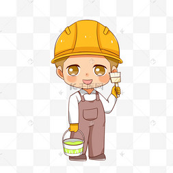刷油漆建筑工人剪贴画