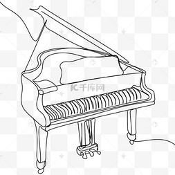 抽象线条画音乐乐器钢琴