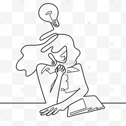 抽象线稿思考女性