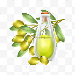 橄榄油橄榄树叶液体油冬季热气腾腾的简笔画小清新美食小套餐抽象现代