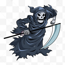 镰刀死神可怕卡通黑色
