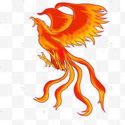 侧面飞行火焰不死鸟剪贴画