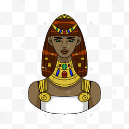 埃及皇后卡通画头像