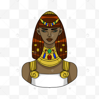 埃及皇后卡通画头像