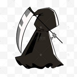 手拿镰刀死神背影