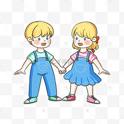 手拉手双胞胎剪贴画