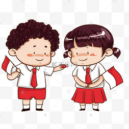 印度尼西亚小孩卡通风格可爱校服