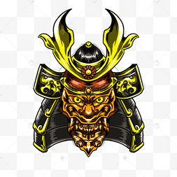 黄金日本武士面具