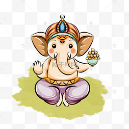chaturthi大象元素可爱风格ganesh chaturthi大象元素卡通风格ganesh
