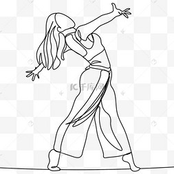 芭蕾抬腿女生剪影免扣矢量艺术绘画画画的女孩免扣素材三八创意数字女