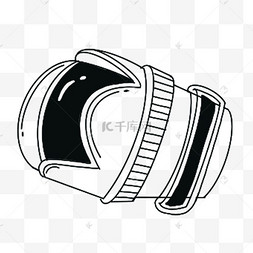 手绘线稿相机卡通镜头组件外置闪光灯手绘线稿相机双镜头卡通手绘线稿