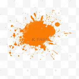 橙色水彩泼墨