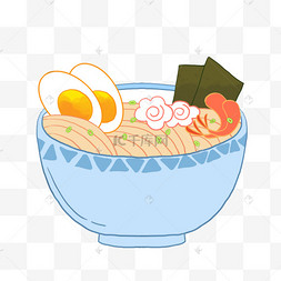 手绘卡通日本食物拉面