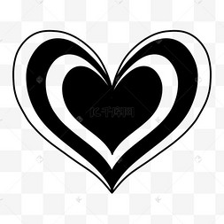 同心的爱心剪影手绘情侣帆布鞋插画黑色金属耳环一对黑色的巧克力插画