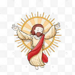 卡通彩色的耶稣飞