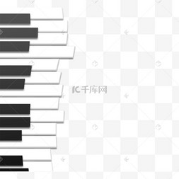 立体剪纸风格图片_剪纸风格黑白钢琴键装饰