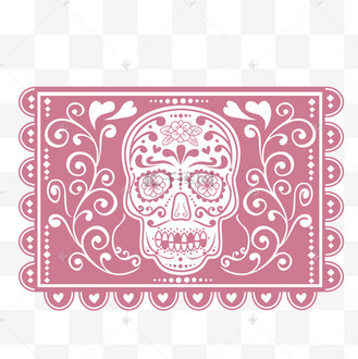 手绘墨西哥亡灵节经幡