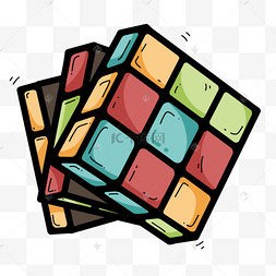 多色旋转游戏玩具魔方瞳孔漫画二次元眼睛眼神双眼立体几何商务魔方