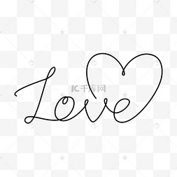 love 抽象几何情人节爱心文字线条