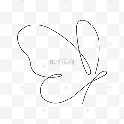 line draw 矢量简约蝴蝶连续线条画