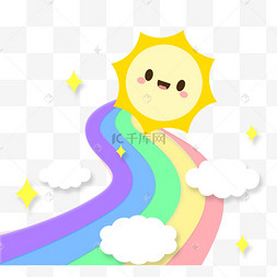 太阳装饰可爱创意彩虹