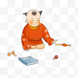 古装儿童男孩抓周