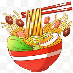 手绘插画面条主食特色美食七彩米美食特色美食煎饼手绘插画美食特色