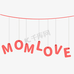 momlove母亲节创意矢量字体设计