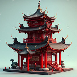 3d古风中式建筑元素