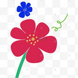 大红花鲜花唯美粉色花瓣夏天花卡通初夏花朵插画小清新花朵卡通红色
