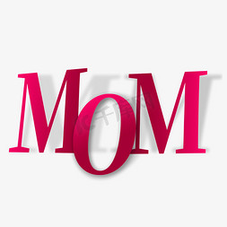 创意母亲节MOM英文艺术字