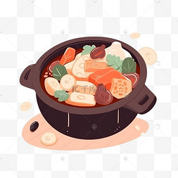 砂锅食物图片_美食食物砂锅手绘
