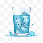 冷饮冰水冰块一杯水清凉