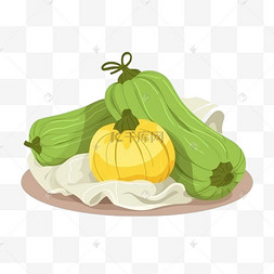 卡通手绘苦瓜蔬菜
