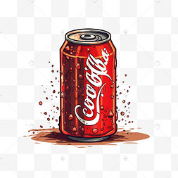可口可乐可乐瓶图片_手绘瓶装冷饮饮料可乐