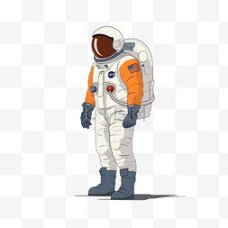 扁平人物人形象男人宇航员航空航