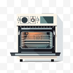 家电电器烤箱扁平卡通