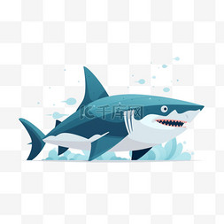免扣鱼素材图片_鲨鱼海洋生物免扣素材手绘
