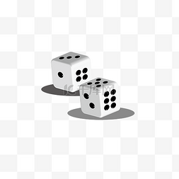 掷骰子矢量图片_两个白色的骰子