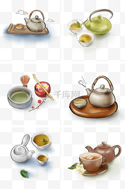 古风手绘插图图片_白露手绘古风清茶