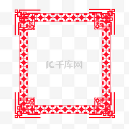 红色喜庆创意方形边框元素