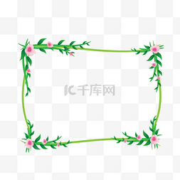 绿色树枝树叶边框图片_绿色清新花卉边框