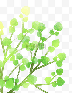 卡通手绘小清新绿色装饰叶子设计
