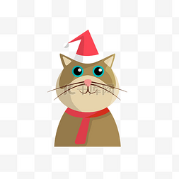 带帽的猫咪图片_可爱的圣诞猫